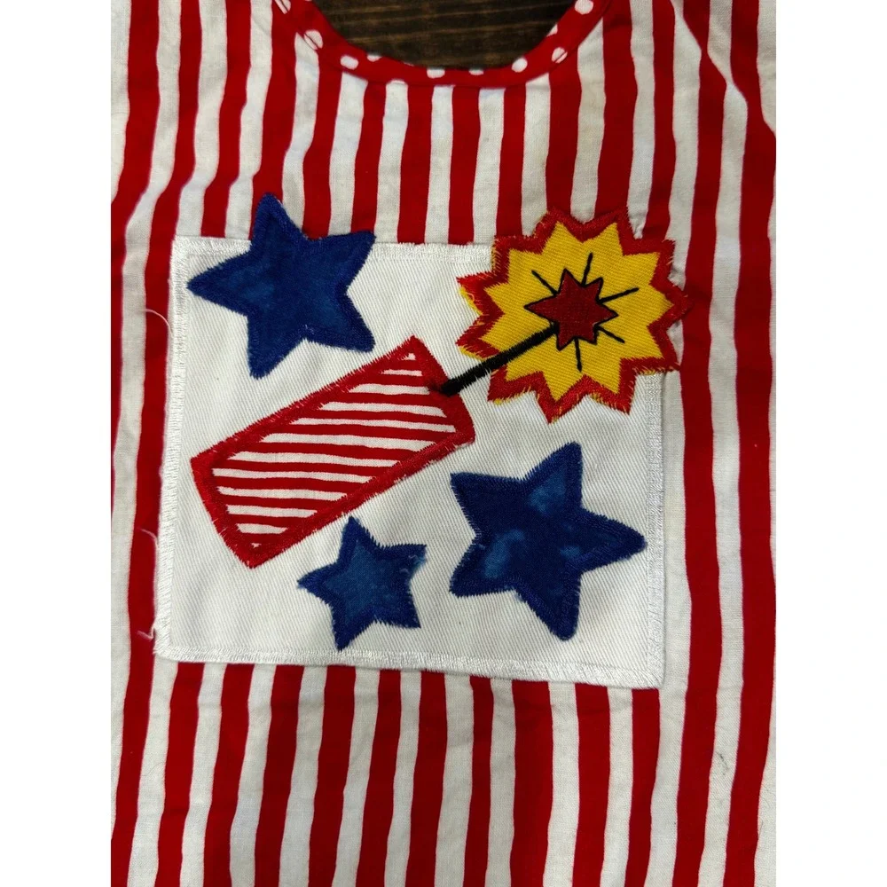 Vintage 90s Hearts Designs USA‎ Patriotic 3T Bloomers Set Firecracker July 4th